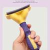 Curved Pet Deshedding Brush - One-Button Hair Removal Grooming Tool for Dogs & Cats