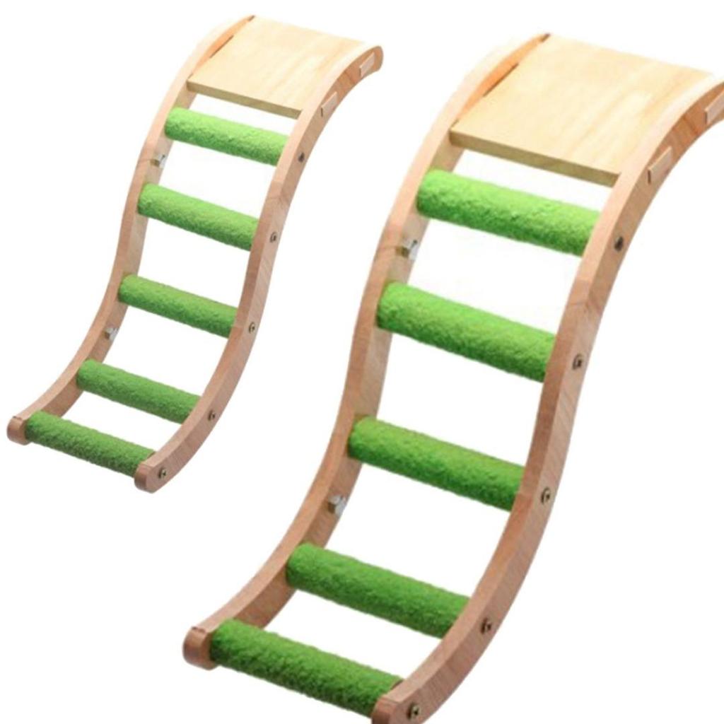 1PC Parrots Wooden Ladder Climbing Bridge Bird Perch Stand Chewing Toy Play Platform