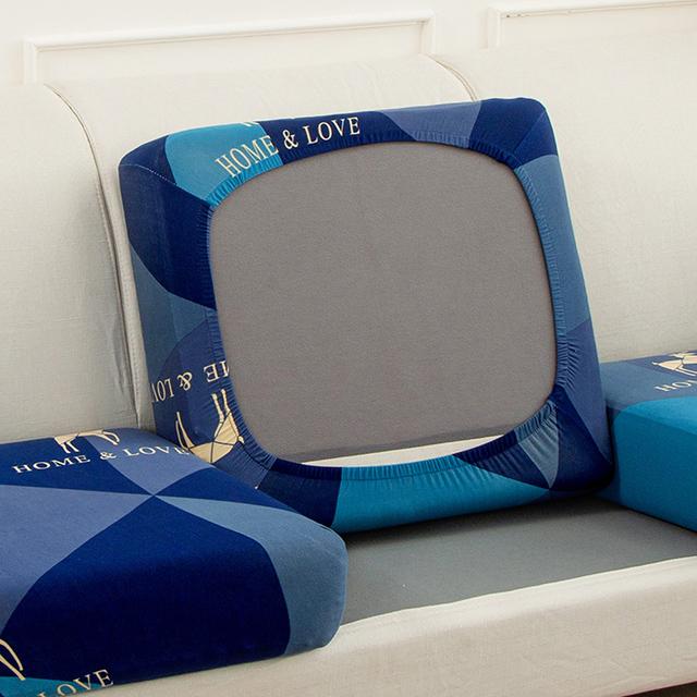 Printed Elastic Sofa Seat Cushion Cover For Living Room Furniture Protector L-shaped Armchair Stretch Seat Cushion Slipcover