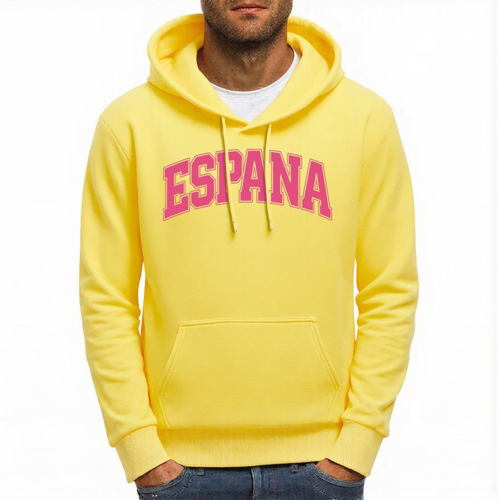 España Letter Classics Prints Hoody Men Casual Oversized Pullover Autumn Fashion Hoodies Multicolor Pocket Male Sportswear