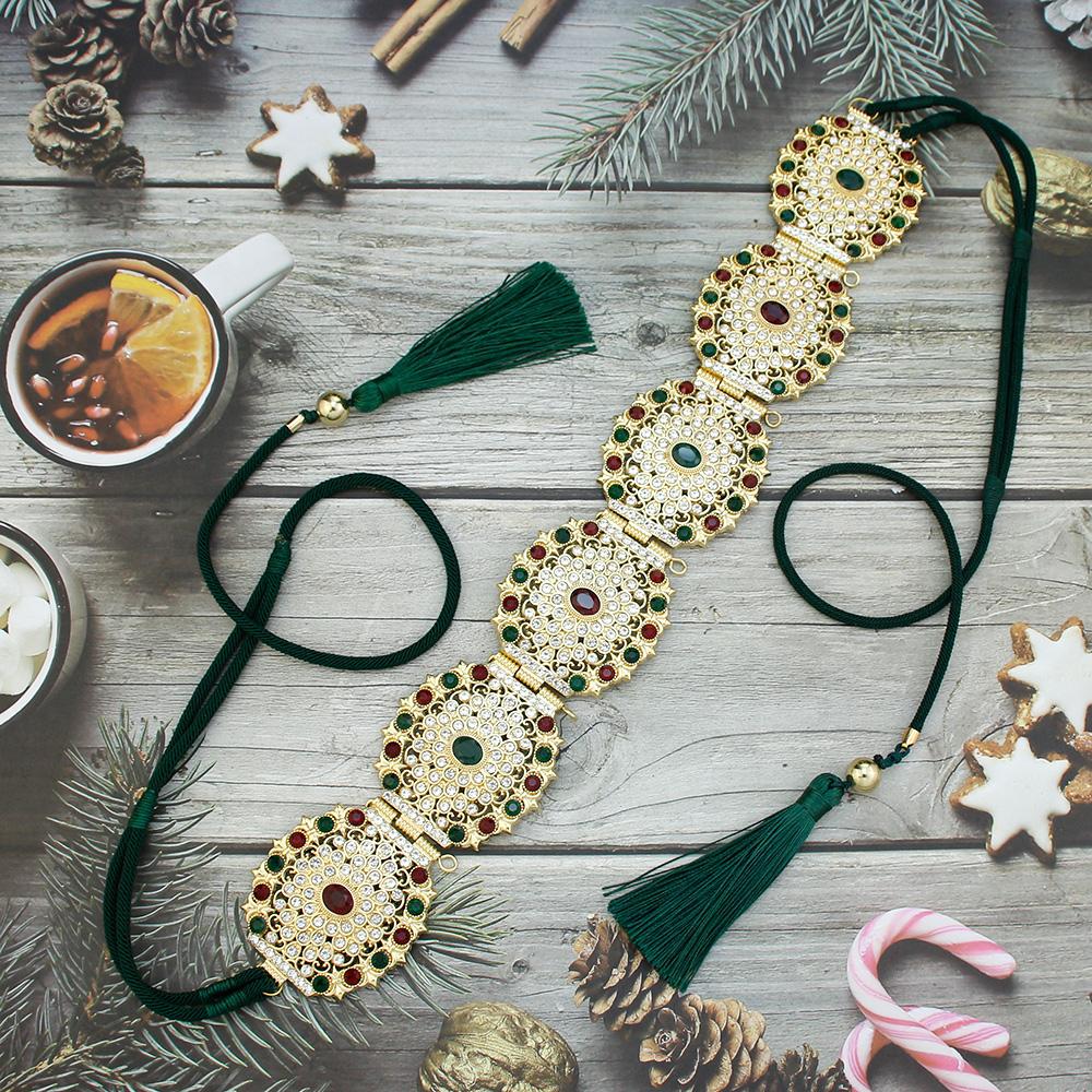 Cureaua de frânghie de mână șic Bijuterii de mireasă Cureaua Lanț de talie Bijuterii de cristal pentru corp Ciciucuri Lanț de frânghie