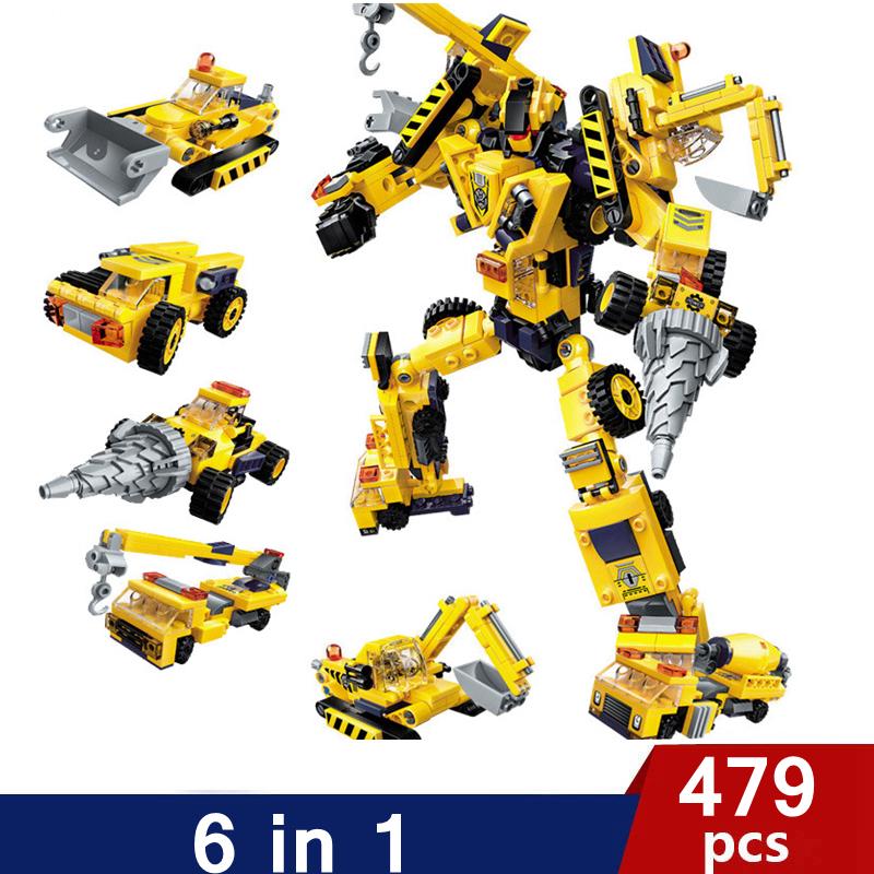 

Трансформация 6 в 1, городской полицейский динозавр, меха, деформация, робот-охранник, набор просветляющих блоков, детское образовательное здание 1417