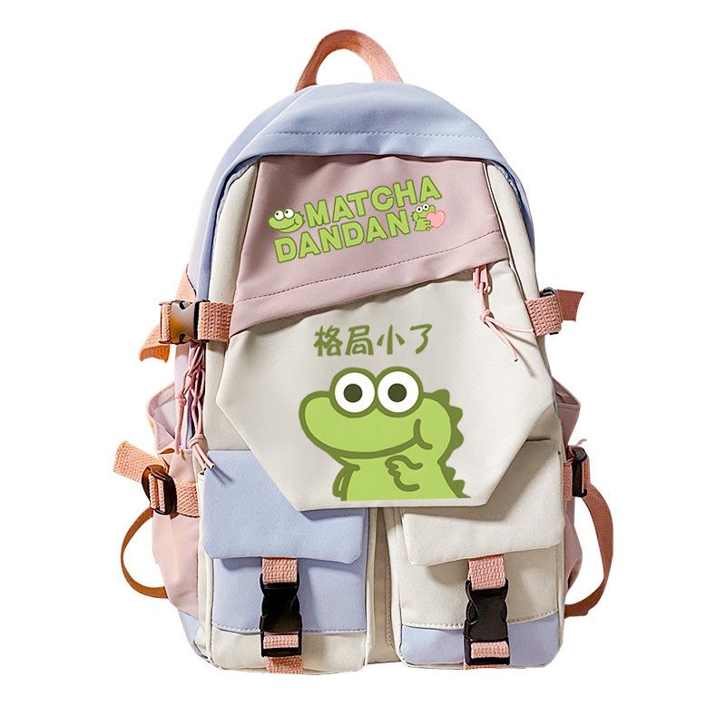 Personalized niche little crocodile expression bag schoolbag 2024 cross-border campus popular student schoolbag casual and simple