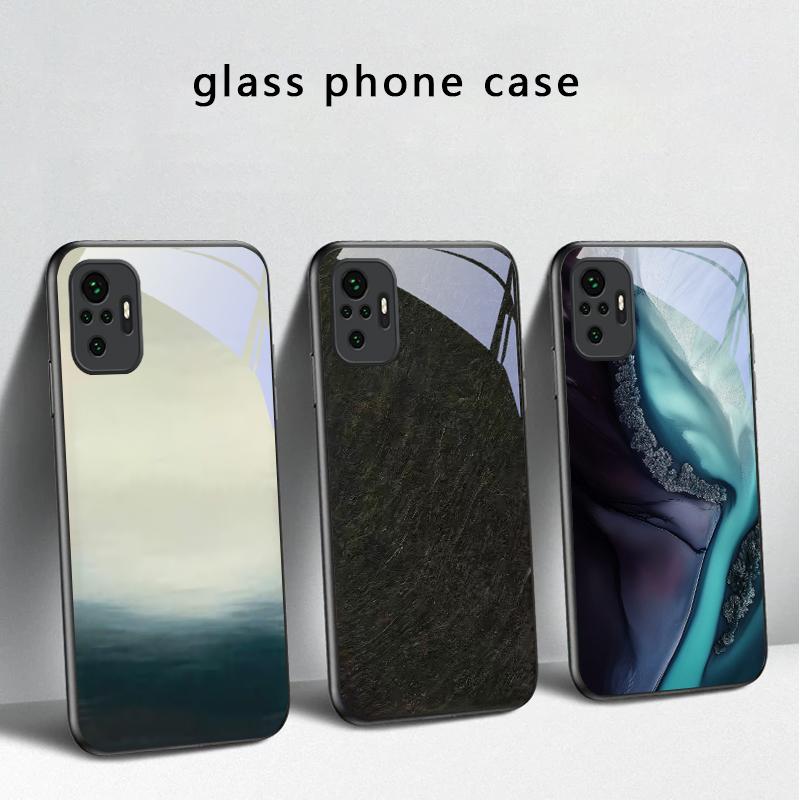 Bark texture texture For Redmi Note 14 Pro+ 13 Pro 8 9 9S 12S 10 Pro 11 12 13C 14C A3 12 13 K60 Ultra Black Glass Phone Case