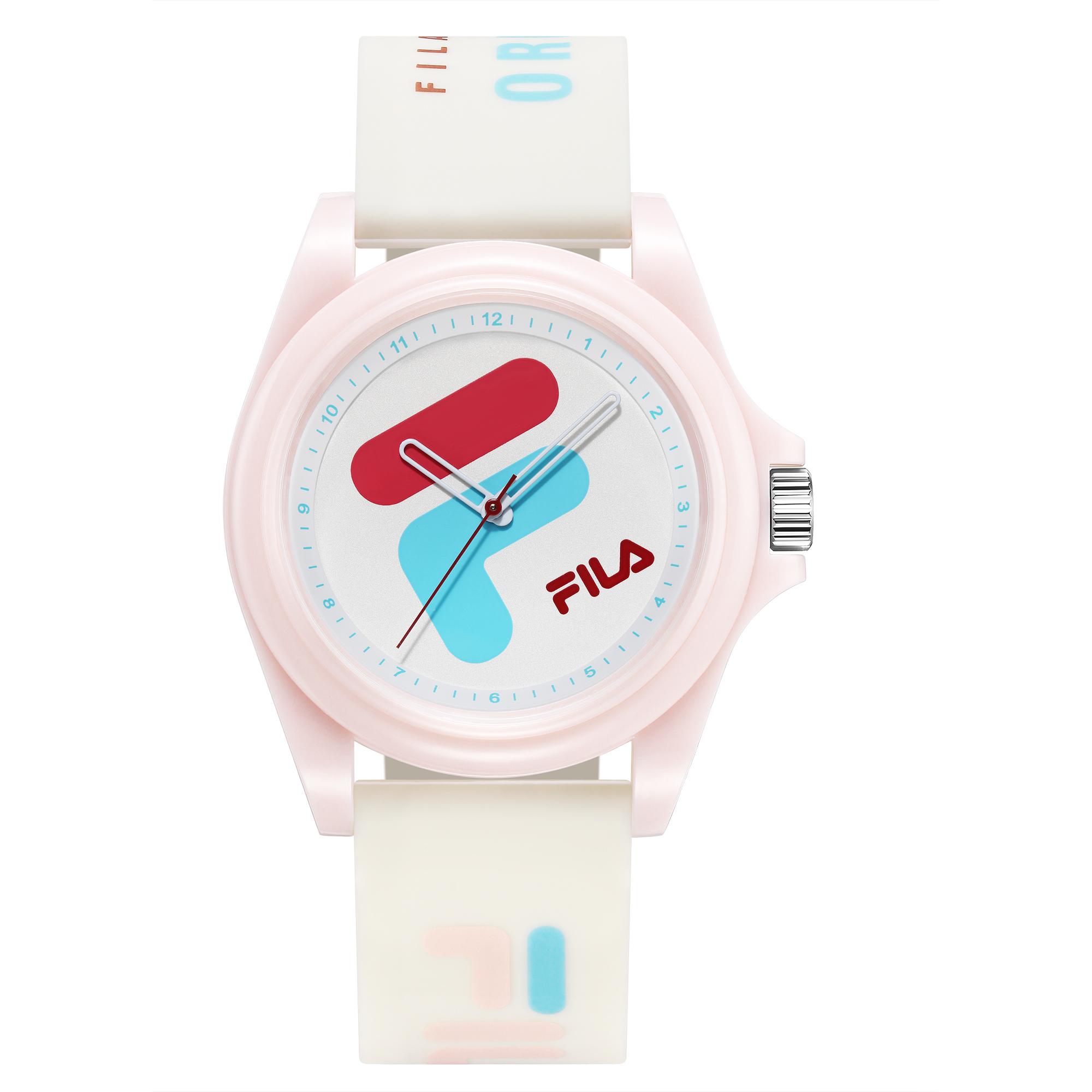 FILA Dream Castle Series Watch Quartz Movement Silicone Strap White Dial Women watches FLM38-6568-002 [Pink Dreamy Castle]6568-002