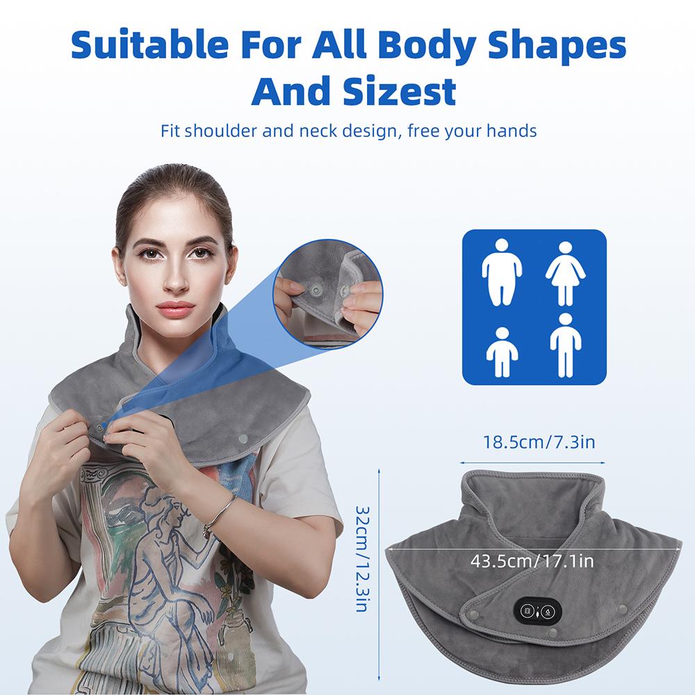 Electric Neck And Back Shoulder Massage Shawl Shoulder Vibration Massager Heating Scarf Keep Warming Shoulder Back Warmer Pad
