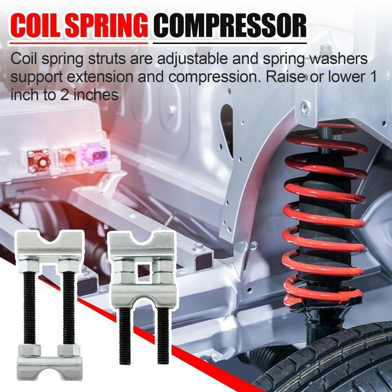 Compressor de mola helicoidal de 1 a 2 polegadas, espaçador de mola helicoidal, amortecedor, 2 peças, ferramenta manual de ajuste automotivo para remoção em carros e caminhões.