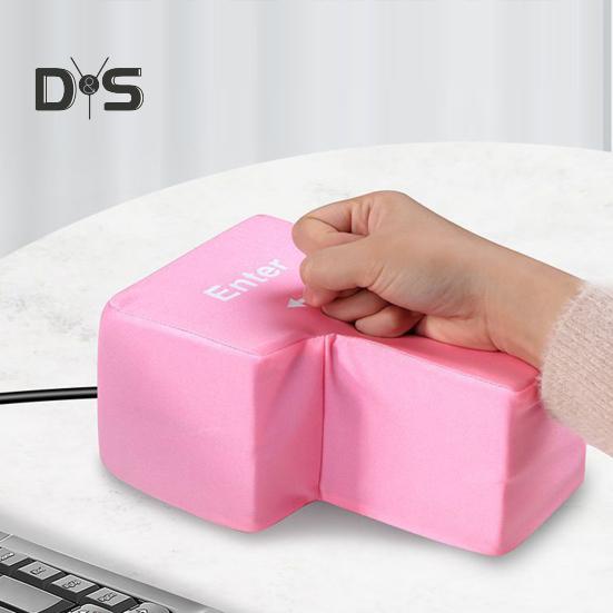 Buton de intrare mare, alimentat prin USB, pentru ameliorarea stresului, cheie de intrare mare, jucărie, buton de introducere ergonomic, pernă, burete, decorare pentru birou