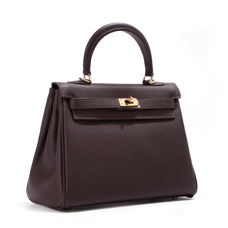 Top Grain Cowhide Kelly High-End Women's Genuine Leather Handbag/Shoulder Crossbody Bag