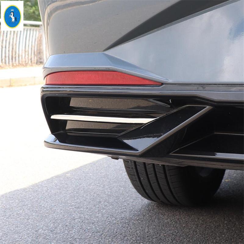 Chrome Rear Bumper Grille Fog Lights Lamps Eyelid Eyebrow Strips Cover Trim For Hyundai Elantra Avante CN7   Accessories