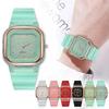 Simple Women's Watch Fashion Silicone Square Watch Large Dial Students Multi Color Rhinestone Wristwatches Gift for Women Reloj