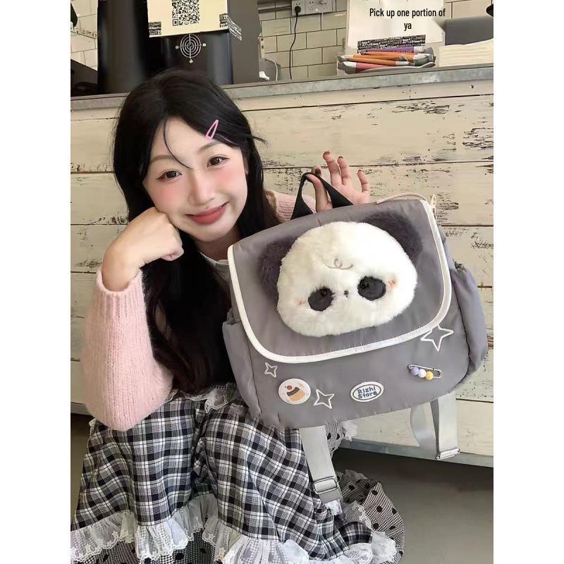 Mori-Style Large-Capacity Cartoon Doll Backpack for Junior and Senior High Students