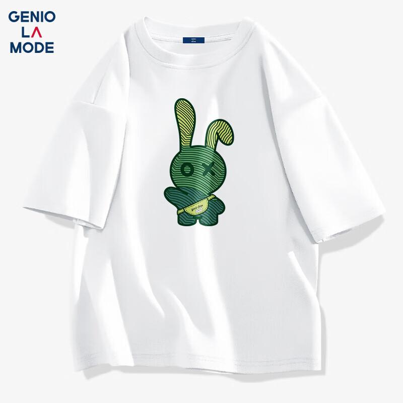 GENIOLAMODE Men s Loose Fit Hello Rabbit Graphic Cotton T-Shirt 2XL