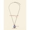 1pc Thorn Vine Moonstone Imitation Necklace, Vintage Distressed Blue Iridescent Water Drop Pendant