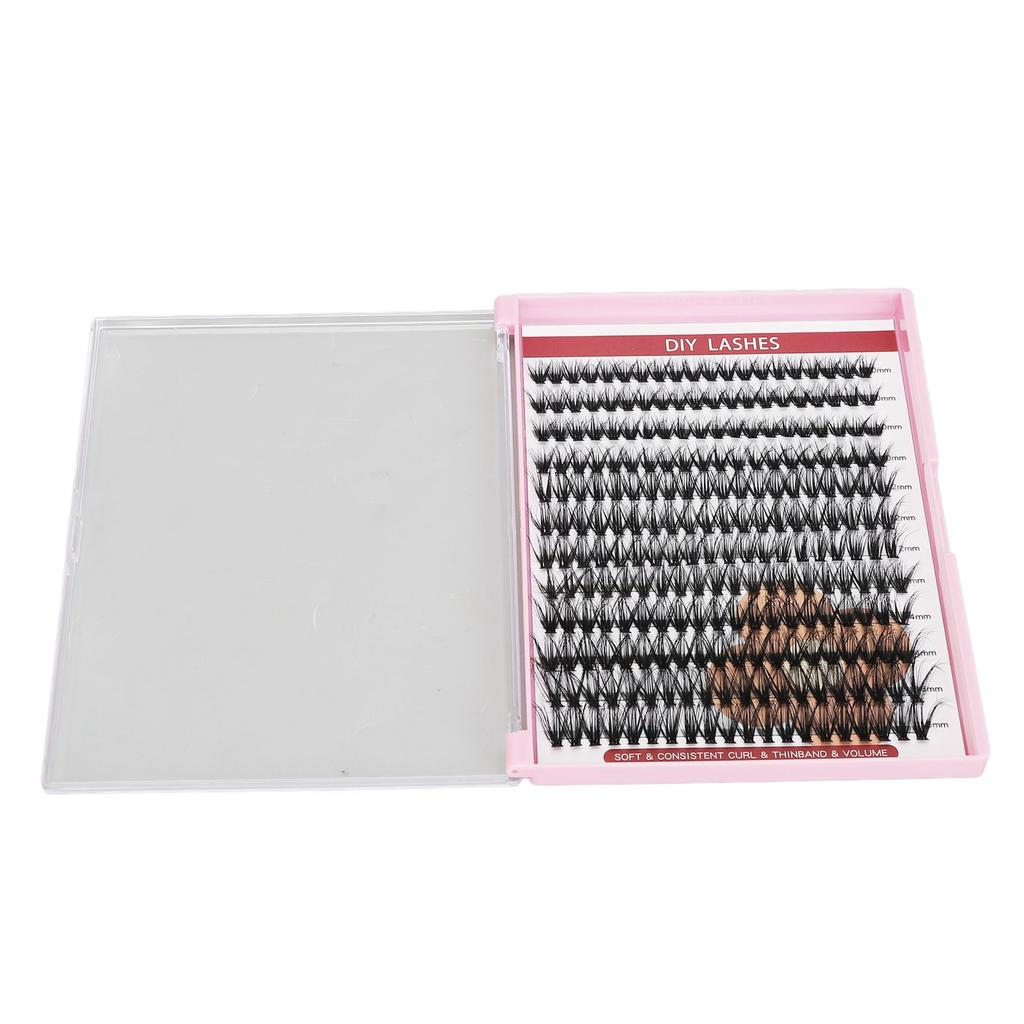Lash Extension Kit with Bond Seal Tweezers Easy To Apply Long Lasting Individual Eyelash Kit for Home Travel 40D 12 Rows 240 Clusters