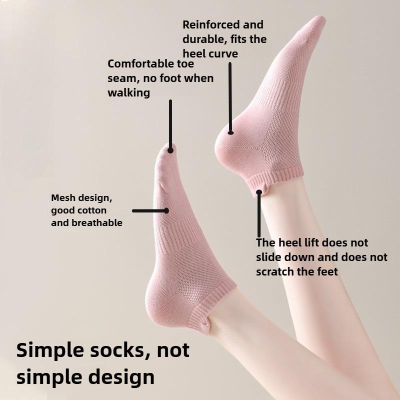 Women's Summer Thin Cotton Mesh Breathable Ear Lifting Sweat Absorbing Antibacterial Socks