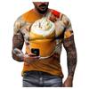 Summer Round Neck 3D Food Pattern Print Top Fashionable Casual Hip Hop Short Sleeved Men's T-shirts