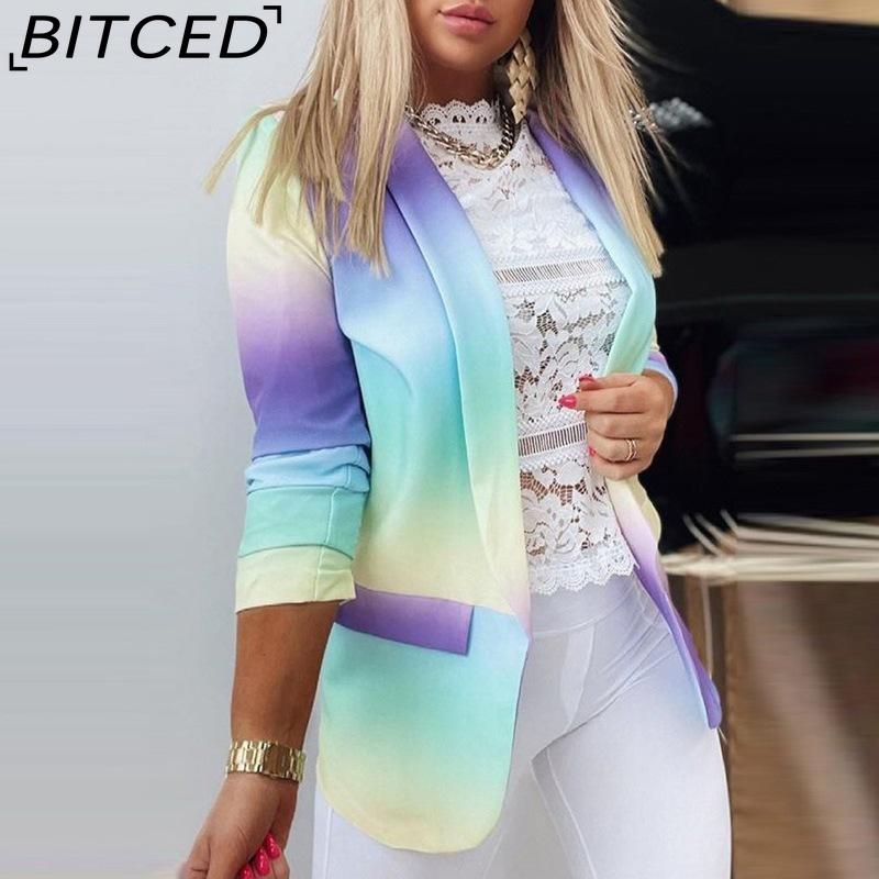 BITCED Women's Vintage Casual Lattice Print Autumn Winter Long Sleeve POLO Neck Jackets & Coats