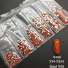 6-Grid Flat-Back Nail Art Rhinestone Set (1440pcs) - Mixed AB & Clear Glass Rhinestones Nail Decorations