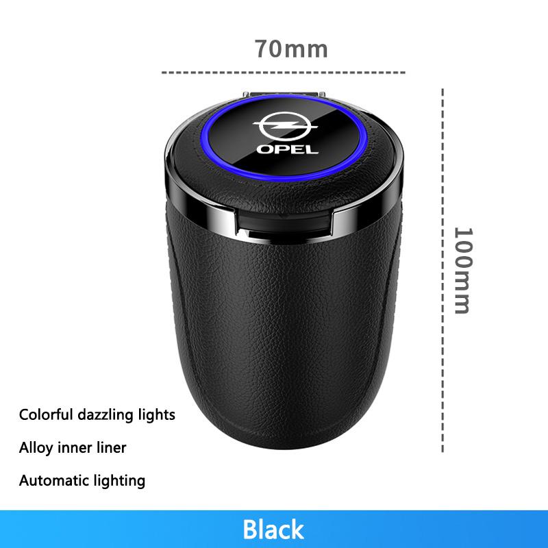 Car Emblem LED Light Ashtray Alloy Garbage Cup Ashtray Flame Retardant For Opel Corsa D Astra Insignia Mokka Adam Combo Vauxhall