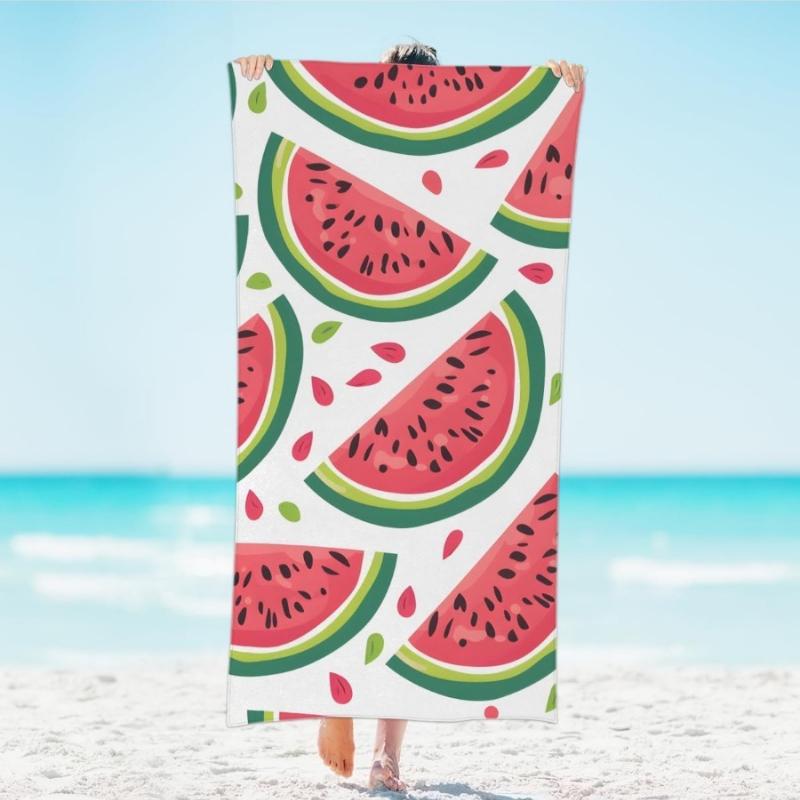 

Cute Watermelon Fruit Beach Towel Lightweight Microfiber Beach Towels Decor Quick Pool Towel for Beach Travel Swim Bath Camping W40*H60(CM)