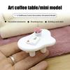 1/12 Dollhouse Simulation Mini Cloud Tea Table Model Dollhouse Living Room Furniture Decoration Micro Scene Construction Props