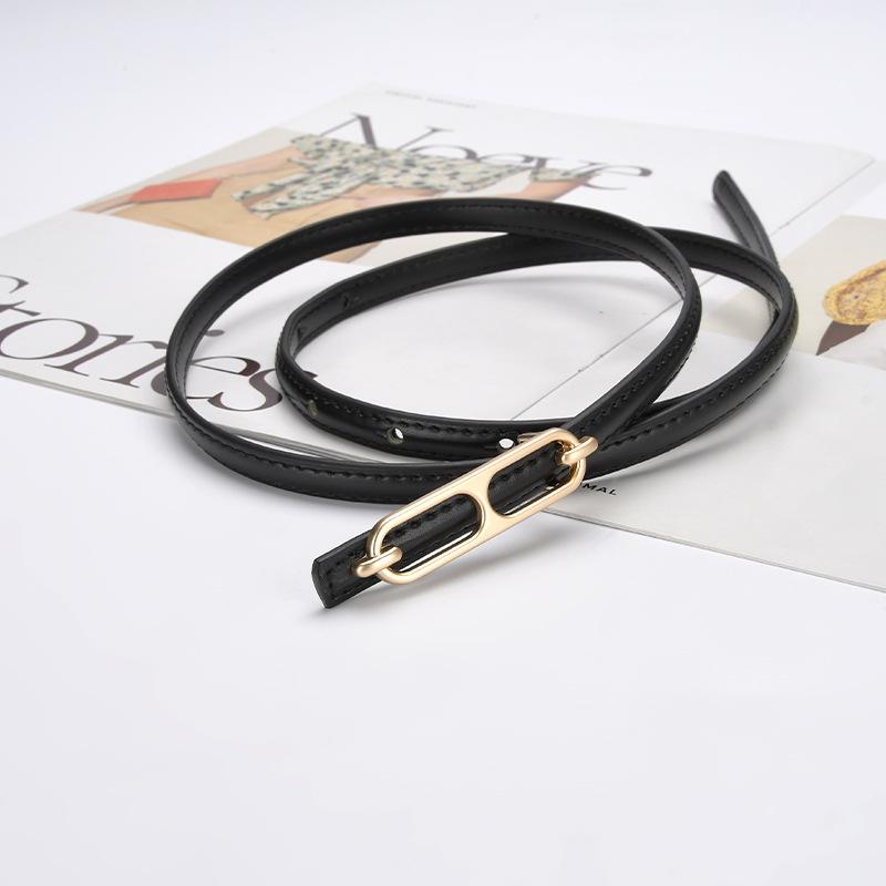 Skirt Belt Women's Decoration Versatile Waist Belt Waist Chain Belt Black Genuine Leather Dress Suit Thin Belt Narrow Belt
