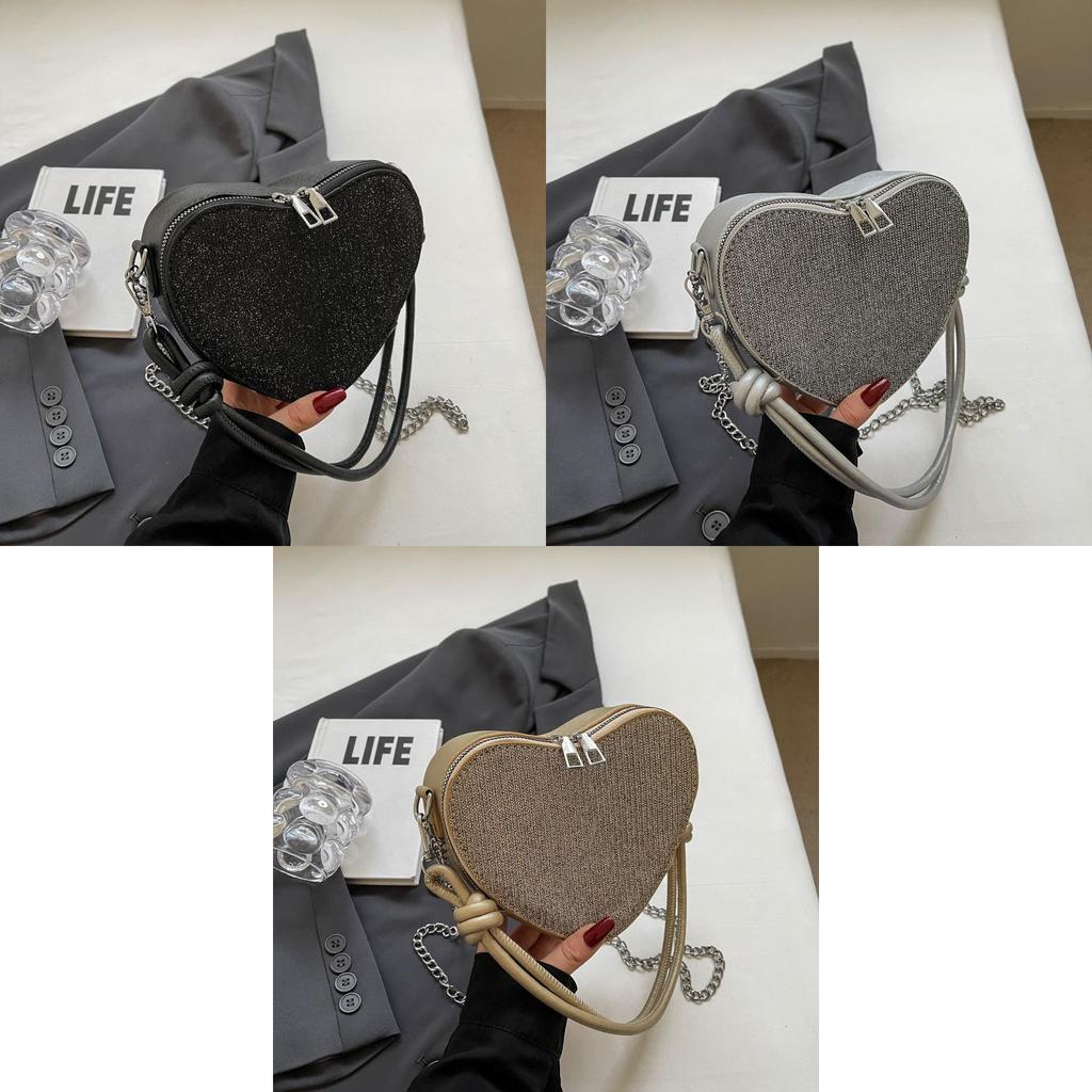 Simple Heart Bag 2024 New European And American Fashion Trendy Street Style Shoulder Bag For Ladies