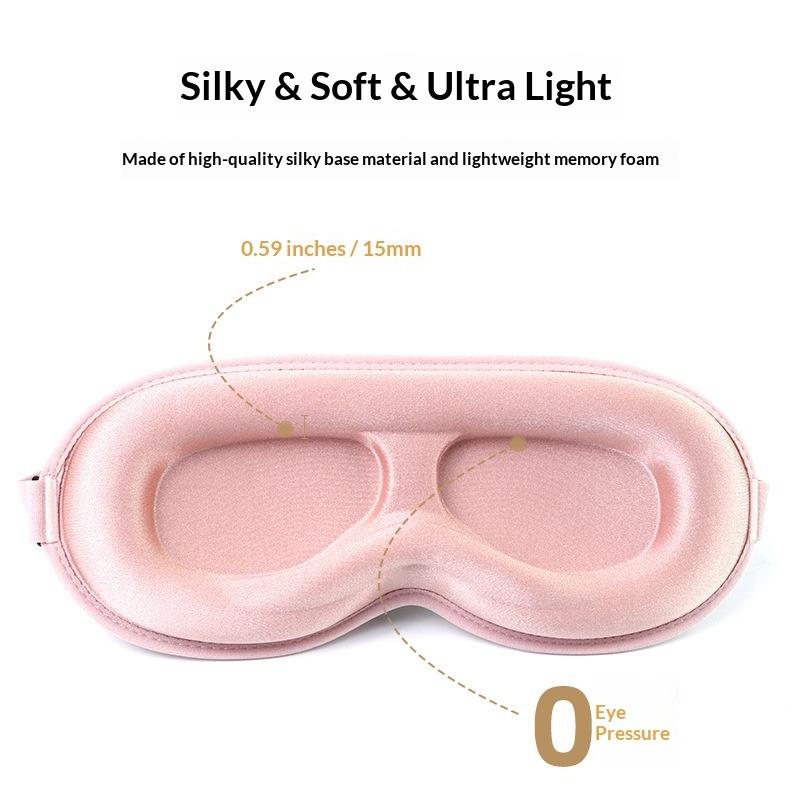 3D Contoured Sleep Eye Mask | Light Blocking & No Eye Pressure | Memory Foam with Rebound | Zero Pressure | for Sleep & Naps | Air Travel Eye Mask