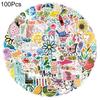 100Pcs Graffiti Stickers Various Summer Holiday Decorative Cute Decals Laptop Luggage Journal Album Scrapbook Refrigerator Stickers Gift