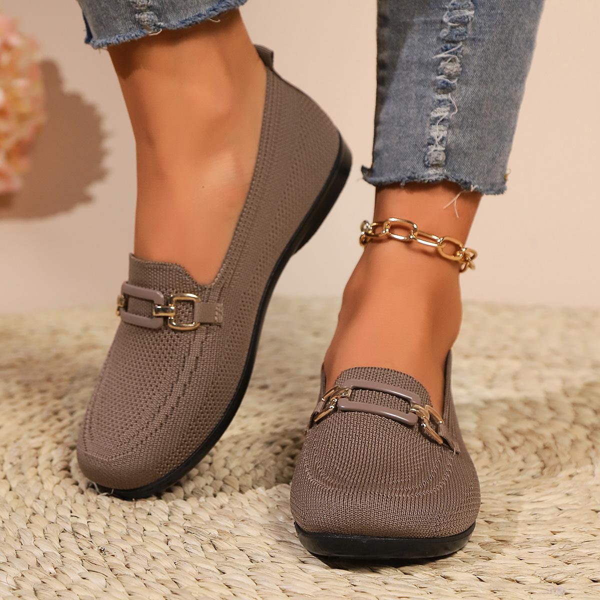 

Модные женские мокасины на плоской подошве, повседневные удобные туфли для ходьбы с неглубоким носком, осень 2024, новая модная мода 40 коричневый