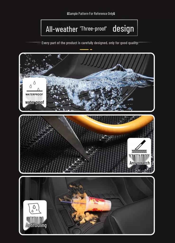 Hyundai SantaFe 2025 TPE Floor Mats & Carbon Fiber Texture Trunk Mat - Wear-Resistant