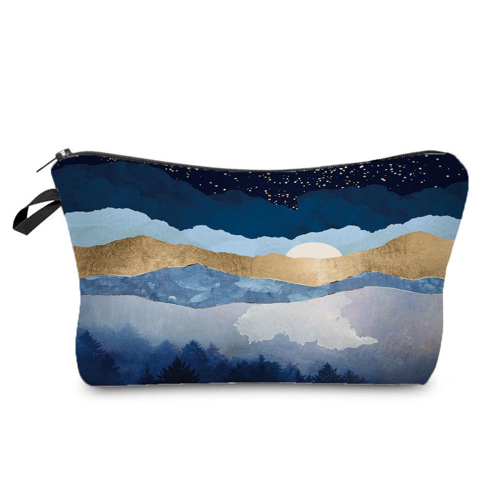 Women Landscape Painting Print Cosmetic Bag Toiletries Organize Travel Storage Case 6672