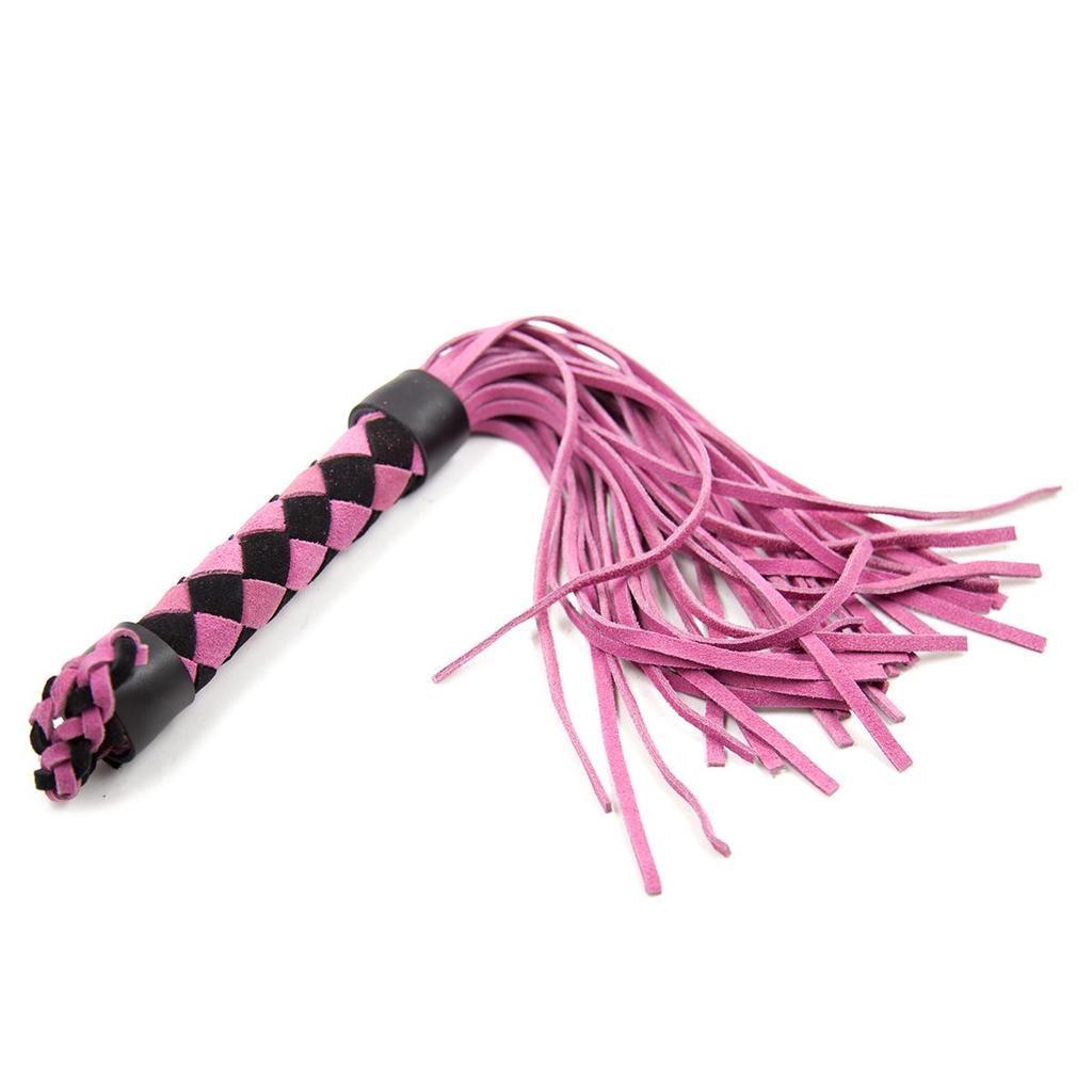 VaHppy Leather Whip SM BDSM Sex Games Toys Role Play 38CM 120G Tassel Tail Cowhide Braided Handle 7colors