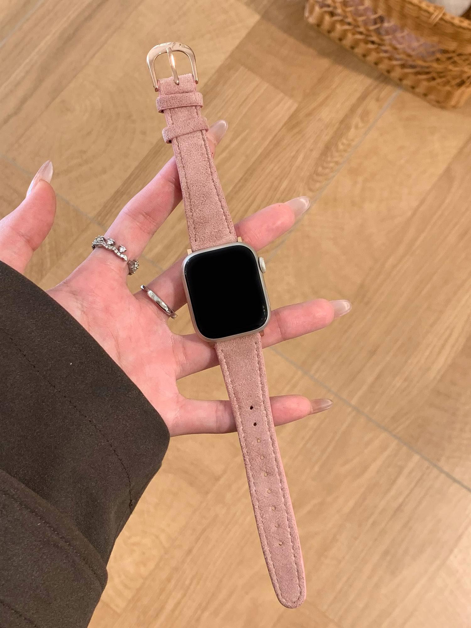 

Премиальный высококачественный замшевый ремешок-петля для Apple Watch женский 44 мм 40 45 41 49 42 38 Серия 11 10 9 8 SE 7 6 5 4 3 Ремешок 38mm40mm41mm розовый
