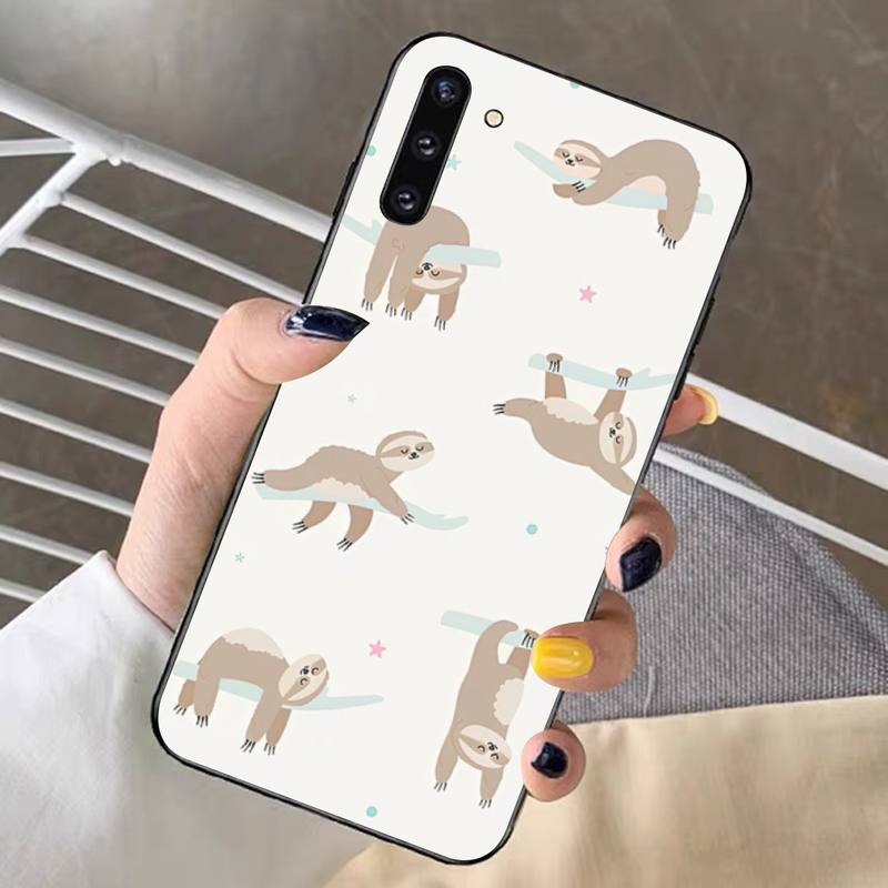 Roztomilý pouzdro na telefon s lenochody pro Samsung Note 5 7 8 9 10 20 pro plus lite ultra A21 12 72