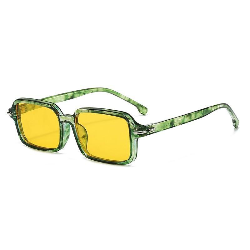 Classic Black Frame Square Sunglasses With Uv Protection For Casual And Night Out