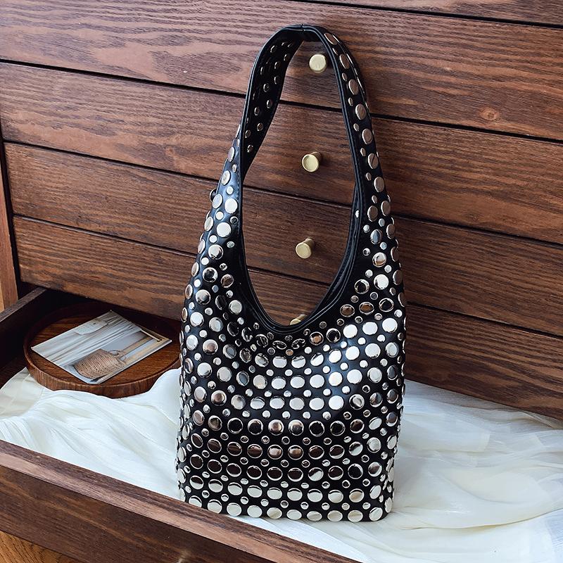 Designer Geometrische Schultertasche Für Damen Top Marke Handtasche Luxus Glänzender Nieten Handgefertigt Abend-Clutch Tasche Mode Party Portemonnaie