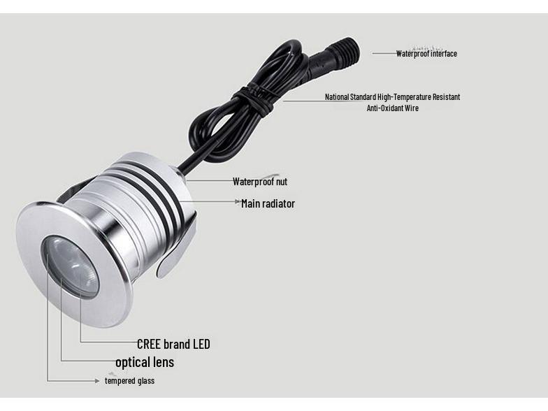 Stainless Steel IP68 Waterproof Dimmable Pool Light with Three Underwater Beads
