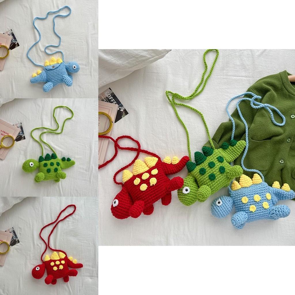 Adorable Mini Cartoon Dinosaur Plush Crossbody Bag For Kids With Handmade Design