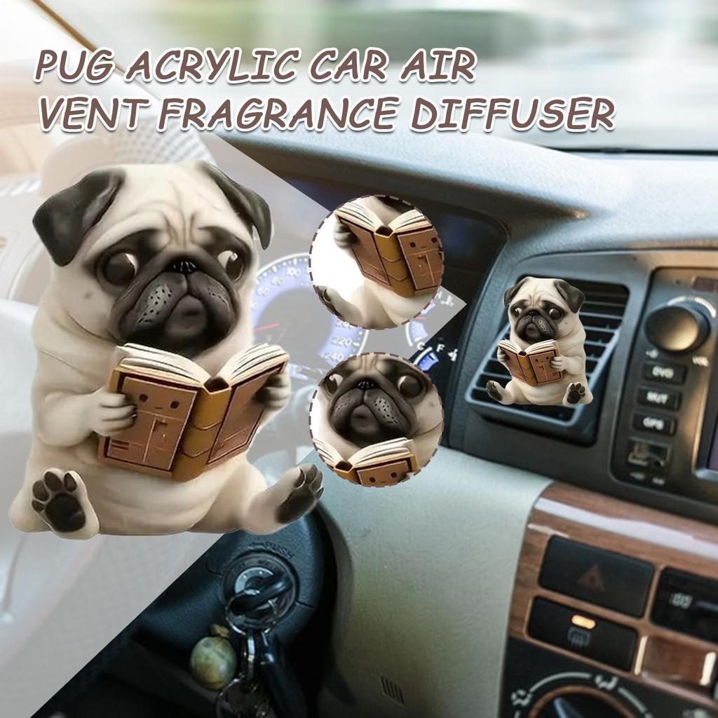 Car Air Freshener Vent Clip Air Vent Dog Car Fragrance Diffuser 2D Acrylic Aromatherapy Diffuser Long-Lasting Scent Vehicle
