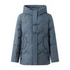 Embroidered Winter Down Jacket with Frog Buttons for Elderly Women