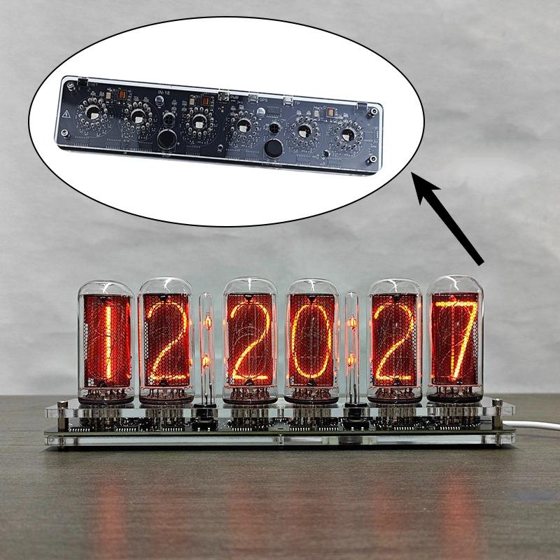 6-Position IN-18 Glow Clock Motherboard Nixie Tube Clock Base Electronic Numbers Watch Maintenance Desktop DIY Accessories