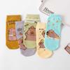 Cotton Capybara Socks Letter Socks for Women Personalized Short Ankle Socks Outdoor