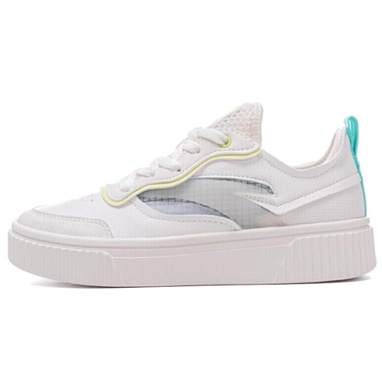 Anta Cushioning Lightweight Balance Low Top Skateboard Shoes Women's White Green 122038063-1