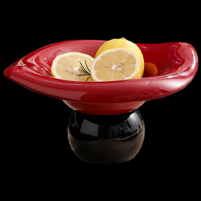 French Style Ceramic High-Footed Fruit Plate