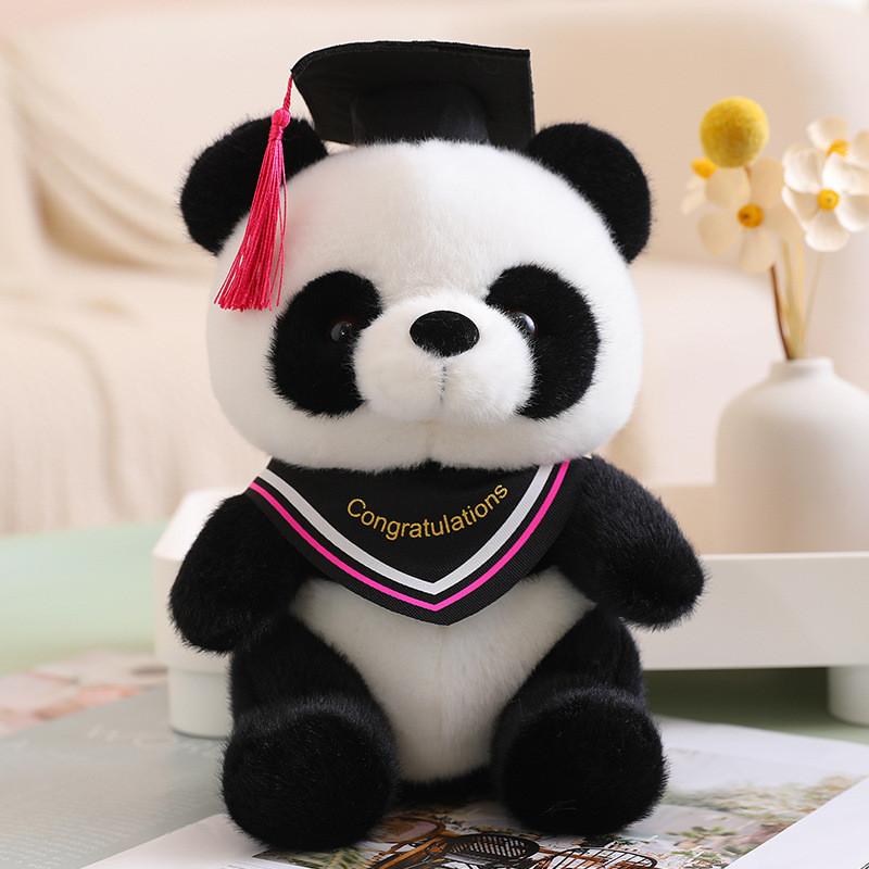Dr Panda Plush Toy Stuffed Animal Doll Decoration Graduation Memorial Gift