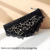Bikini Briefs Shape Cosmetic Bag Lace Leopard Print Transparent Makeup Storage Pouch Mesh Y2K Toiletry Bag Storage For Travel