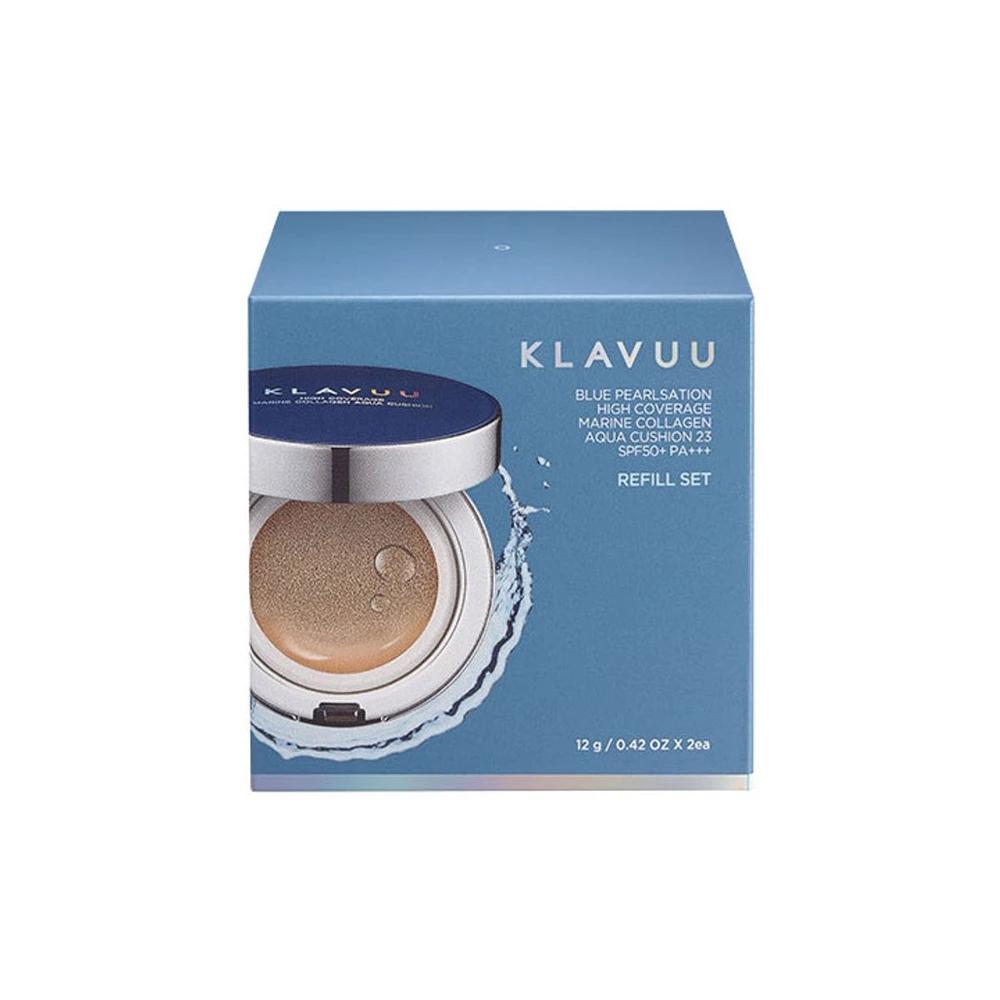 Blue Pulsation High Coverage Marine Collagen Aqua Cushion Refill Set (Main Product + Refill) No. 21 (Main product + Refill + Puff)