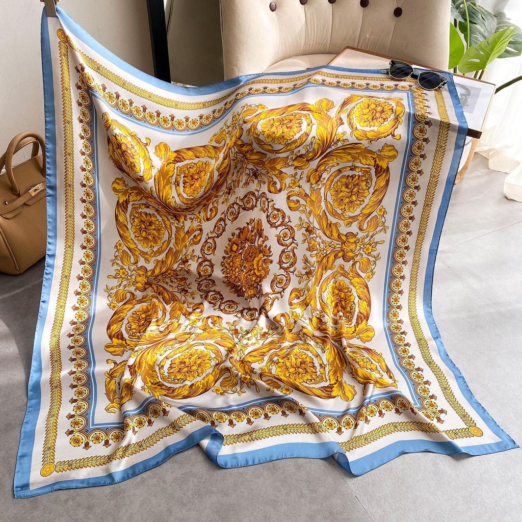 High-quality Luxurious Silk Scarves Headband Scarfs Neck Scarf For Women Chain Silk Scarf Women's Decorative Shawl